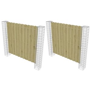 vidaXL Afrasteringspaal 2 st 20 x 20 x 190 cm Metaal Zilver
