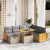 vidaXL 8-delige Loungeset met kussens poly rattan beige