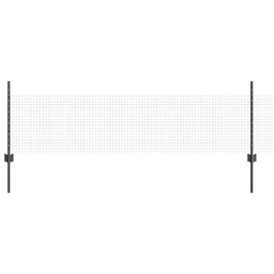 vidaXL gelast draadhek met palen 100 x 0,5 m PVC-Coated Staal Grijs
