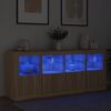 vidaXL Dressoir met LED-verlichting 163x37x67 cm sonoma eikenkleurig