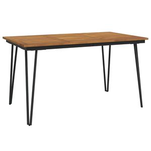 vidaXL Tuintafel met haarspeldpoten 140x80x75 cm massief acaciahout