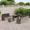 vidaXL Tuin Sofa Set met kussen met opslag met kussen 10 pcs Grijs