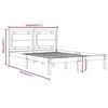 vidaXL Bedframe massief hout wit 135x190 cm