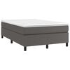 vidaXL Boxspring bed kunstleer grijs 120x200 cm