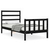 vidaXL Bedframe met hoofdbord massief hout zwart