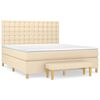 vidaXL Boxspring met matras stof cr&egrave;mekleurig 160x200 cm