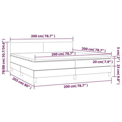 vidaXL Boxspring met matras kunstleer zwart 200x200 cm