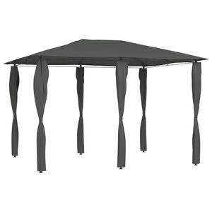 vidaXL Prieel met paalhoezen 160 g/m&sup2; 3x4x2,6 m antracietkleurig