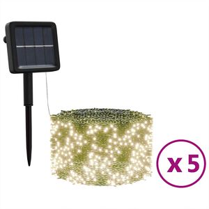 vidaXL 5 st Lichtslinger met 200 LED's solar binnen/buiten warmwit