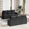 vidaXL Tuin Sofa Set met kussen 7 pcs Zwart Poly Riet en Staal en Glas