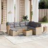 vidaXL 8-delige Loungeset met kussens poly rattan gemengd beige