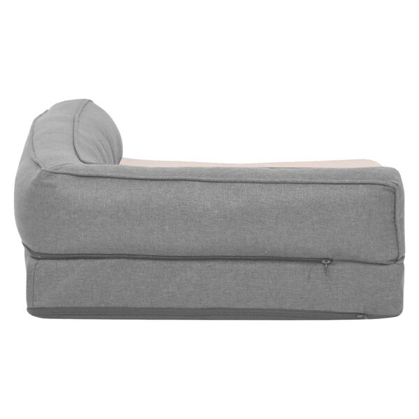 vidaXL Hondenbed ergonomisch linnen-look 90x64 cm fleece grijs