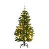 vidaXL Kunstkerstboom met scharnieren 150 LED en kerstballen 120 cm