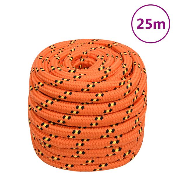 vidaXL Boottouw 20 mm 25 m polypropyleen oranje