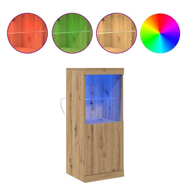 vidaXL LED Sideboard Artisan Eiken 41 x 37 x 100 cm Bewerkt hout