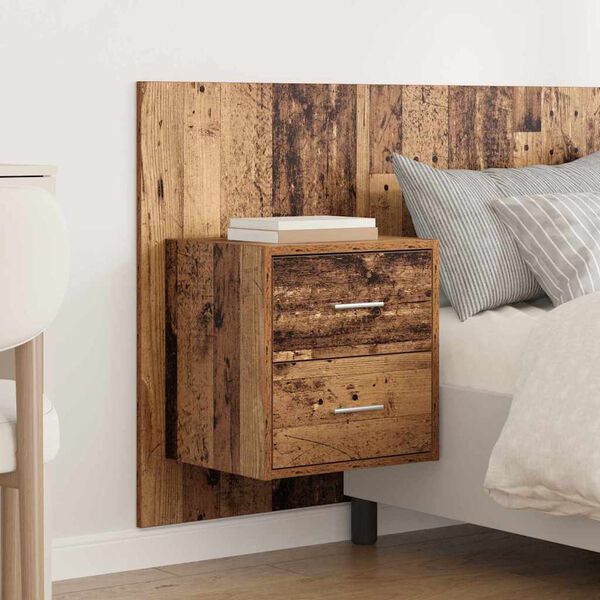 vidaXL Hoofdbord Met Kast met lade 3 pcs Oud Hout Bewerkt hout