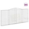 vidaXL Schanskorven 4 st gewelfd 400x30x180/200 cm ijzer