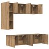 vidaXL TV-wandmeubel Wandgemonteerd 5 pcs Artisan Eiken Bewerkt hout