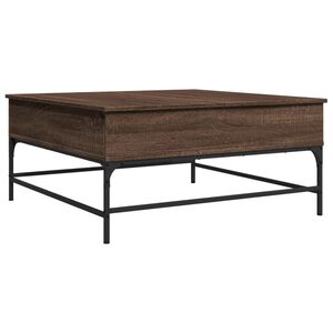 vidaXL Salontafel 95x95x45 cm bewerkt hout en metaal bruin eikenkleur