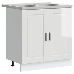 vidaXL Wastafel onderkast Porto 2 st Wit 80 x 46 x 81,5 cm