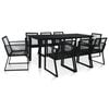 vidaXL 5-delige Tuinset PVC-rattan zwart