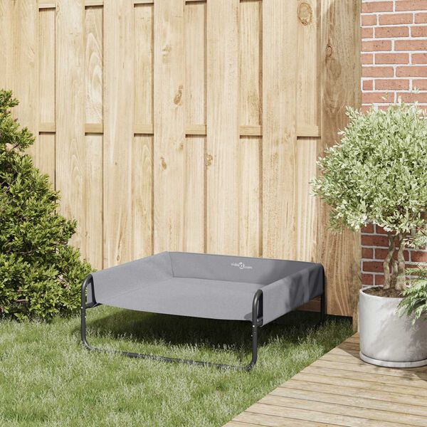 vidaXL Hondenbed Lichtgrijs 85 x 85 x 33 cm Staal