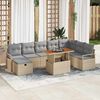 vidaXL Tuin Sofa Set 9 pcs Beige poly rattan