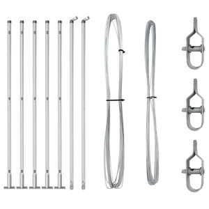 vidaXL Hekpalen 7 pcs Zilver Ø32mm 170 cm Gegalvaniseerd staal