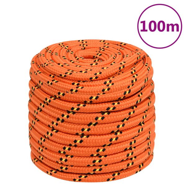 vidaXL Boottouw 18 mm 100 m polypropyleen oranje