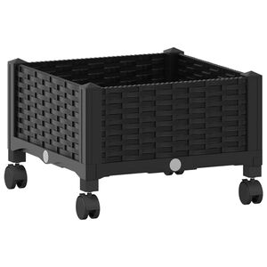 vidaXL Tuinschaal met wielen Zwart 40 x 40 x 29 cm PP