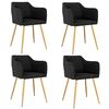 vidaXL Eetkamerstoelen 4 st fluweel zwart