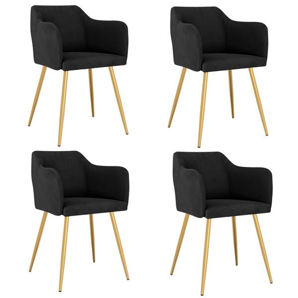 vidaXL Eetkamerstoelen 4 st fluweel zwart