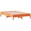 vidaXL Bed met boekenkast zonder matras grenenhout wasbruin 150x200 cm