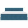 vidaXL Opslag bed met matras met hoofdeinde Donkerblauw 90 x 200 cm