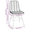 vidaXL Eetkamerstoel 2 pcs Naturel 44,5 x 55 x 85 cm Riet en IJzer