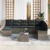 vidaXL Tuin Sofa Set met kussen 9 pcs Grijs Poly riet