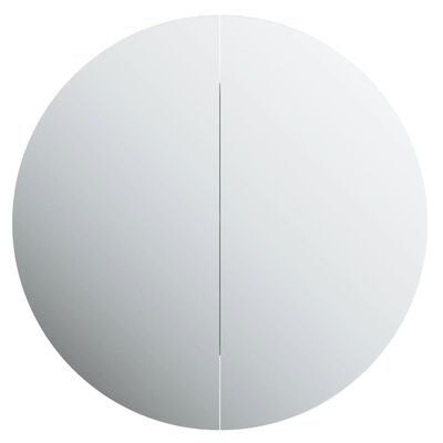 vidaXL Badkamerkast met ronde spiegel en LED 54 x 54 x 17,5 cm wit