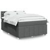 vidaXL Boxspring met matras stof donkergrijs 160x200 cm