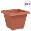 vidaXL Vierkante Bloempot 24 st Baksteenrood 38 x 38 x 30 cm Kunststof
