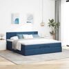 vidaXL Ottoman bed met matras 200x200 cm stof blauw