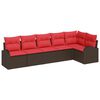 vidaXL Tuin Sofa Set Bruin poly rattan