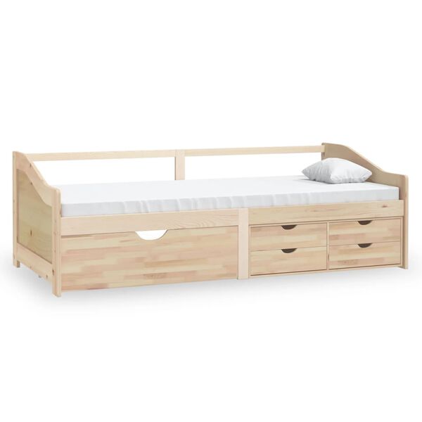 vidaXL Bedbank 3-zits met lades massief grenenhout 90x200 cm