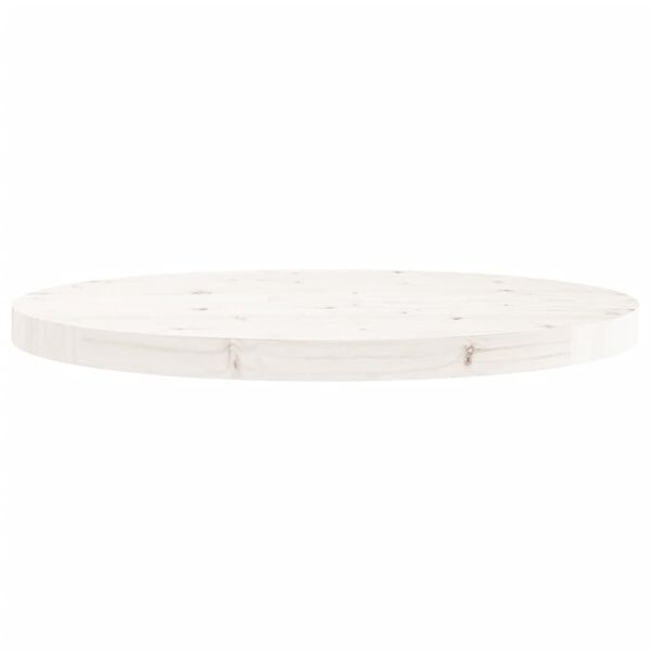 vidaXL Tafelblad rond &Oslash;60x3 cm massief grenenhout wit