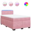 vidaXL Boxspring met matras fluweel roze 120x200 cm