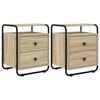 vidaXL Nachtkastje 2 st Sonoma Eiken 40 x 36,5 x 50 cm Bewerkt hout