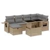 vidaXL 7-delige Loungeset met kussens poly rattan beige