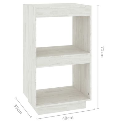 vidaXL Boekenkast 40x35x71 cm massief grenenhout wit