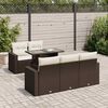 vidaXL 6-delige Loungeset met kussens poly rattan bruin