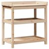 vidaXL Oppottafel met schappen 82,5x45x86,5 cm massief grenenhout