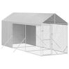 vidaXL Hondenkennel met dak 2x6x2,5 m gegalvaniseerd staal zilverkleur
